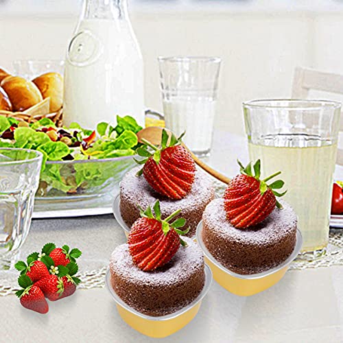 Soujoy 100 Pieces Baking Cups With Lids, 3.4 Oz Heart Shaped Aluminum Foil Disposable Muffin Ramekin, Pudding Cupcake Cup For Valentine Mother's Day Wedding Christmas Birthday #TOP5