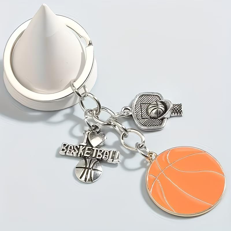 Sporty Basketball Keychain,Basketball Fans Sports Enthusiasts,Durable Keychain