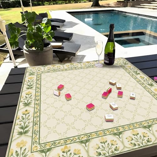 Tapete floral Mahjong para mesa, varias medidas cuadradas miniatura 6