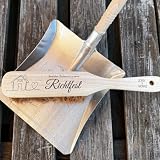 Personalisierter Handfeger mit Kehrschaufel – Geschenk zum Richtfest, Einzug & Hausbau – Individuelle Gravur mit Namen – Geschenk für neues Zuhause, Bauherren, Umzug, Eigenheim