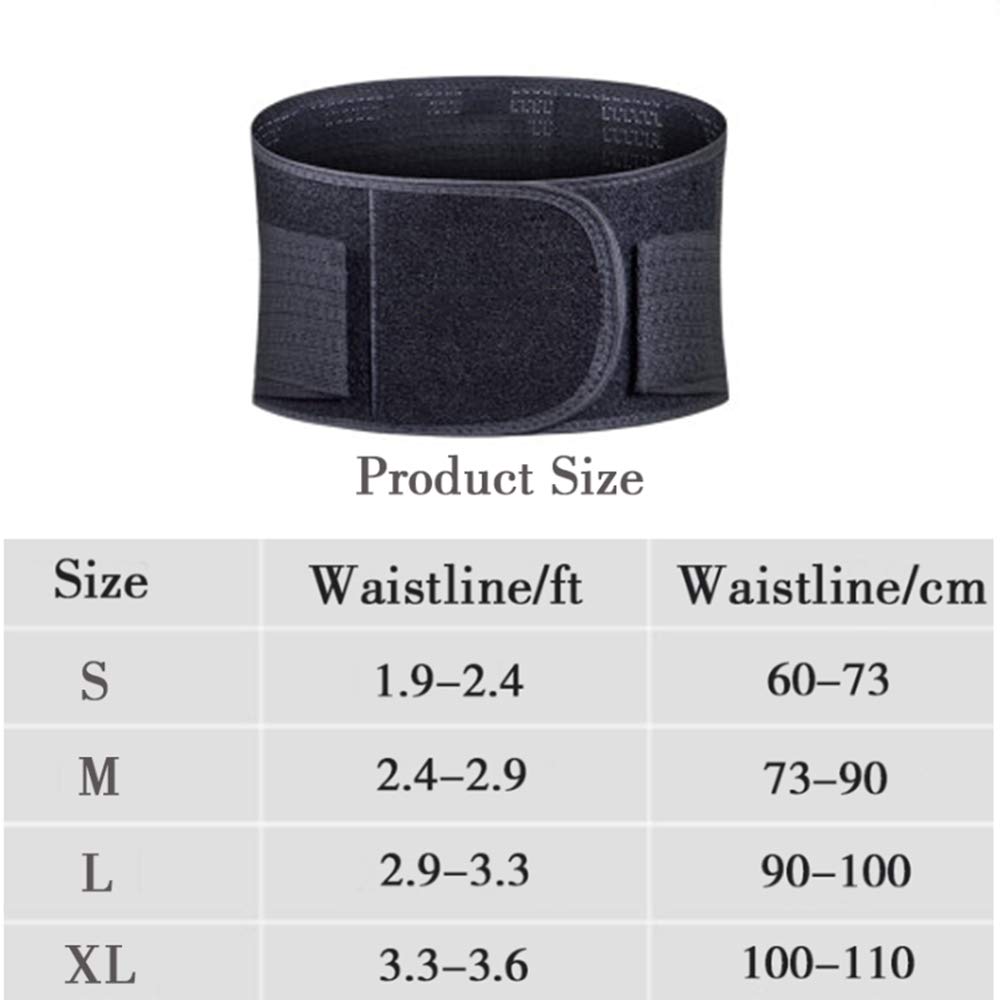 Cinturón de Soporte Lumbar, Correa de Cintura Lumbar, Faja Lumbar para Espalda para Hombres y Mujer, Aliviar el Dolor y Prevenir Lesiones,Negro,XL