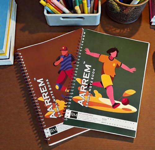 Image of A4 Spiral Notebook Set, 5 Pack, 200 Pages Each, White Ring Binding, Plain /Unruled, 70 GSM Chlorine-Free Paper, 200 Total Pages