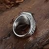 HIJONES Men's Stainless Steel Vintage Simple Square Green Gemstone Wedding Ring Bands Royal Jewellery Silver Size N 1/2 #2