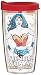 Tervis 1288124 DC Comics Woman-Wonder Mom Insulated Tumbler with Wrap and Red Lid, 16 oz - Tritan, Clear