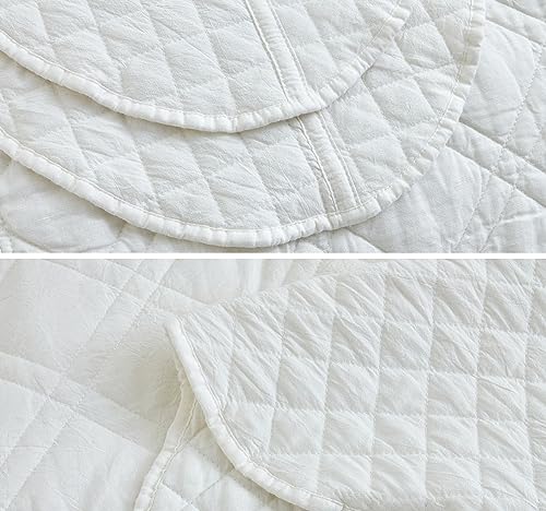 Image of HZ & HY Oversized King Bedspreads, Belgian Linen, White