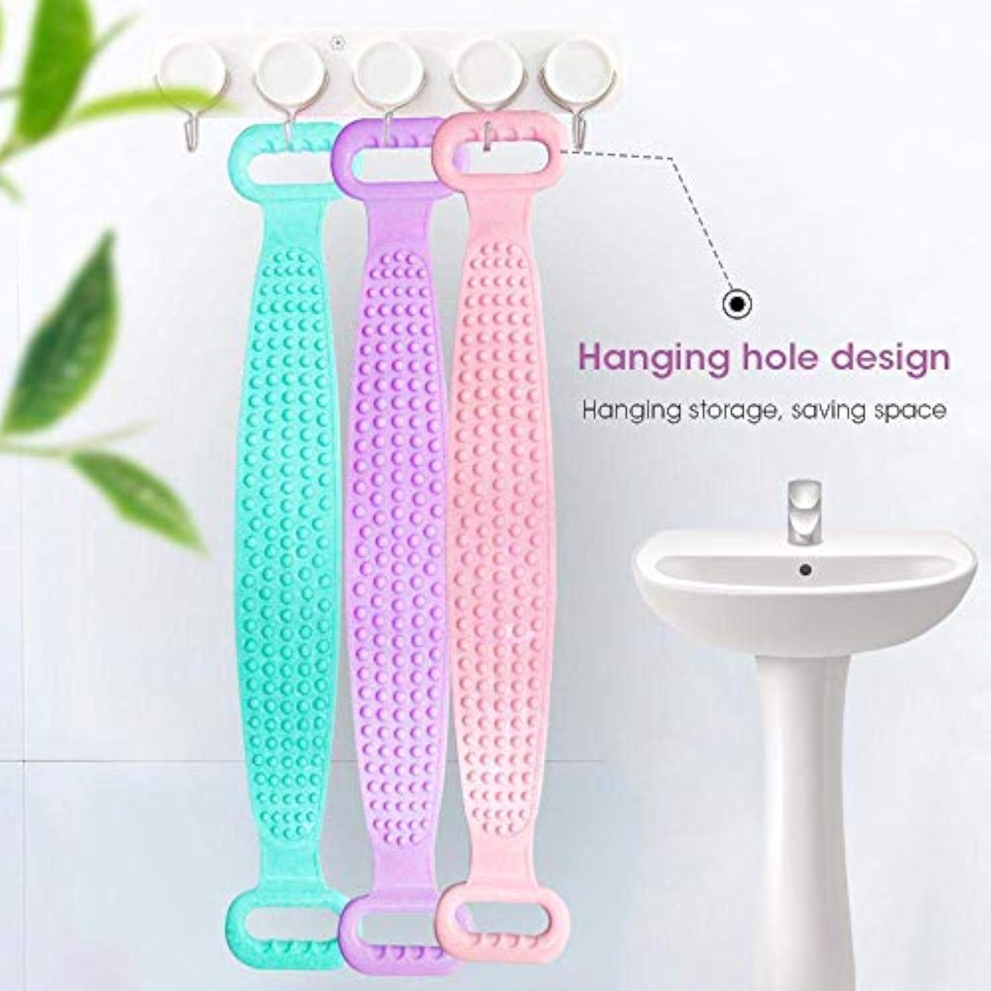 Dual Side Silicone Shower Bath Belt and Massager