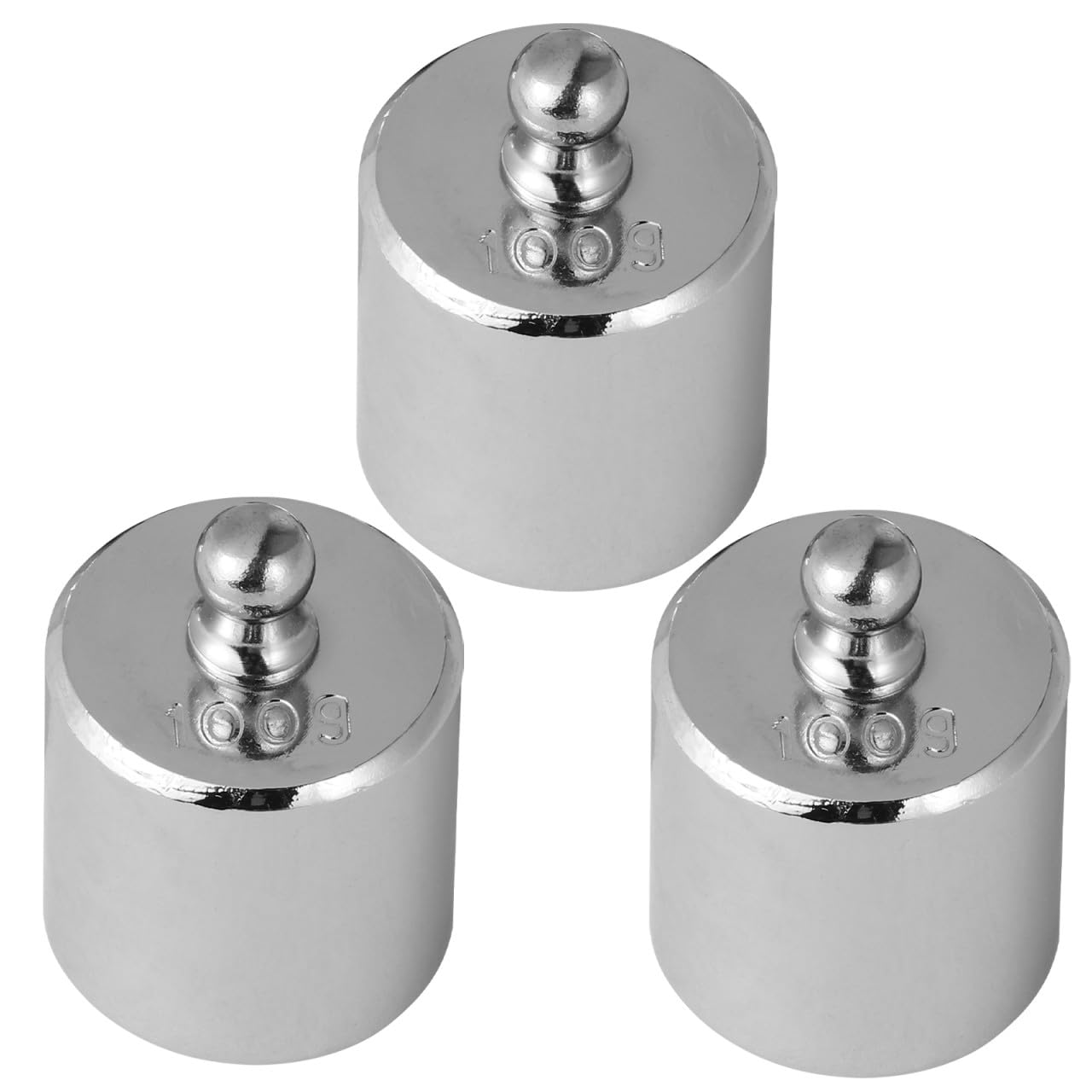 MAGICLULU Lot de 3 Poids D’étalonnage Chromés M2 de 100g, Instrument Pédagogique Précision pour Balance Électronique, Poids Calibrage Laboratoire Scientifique et Éducatif