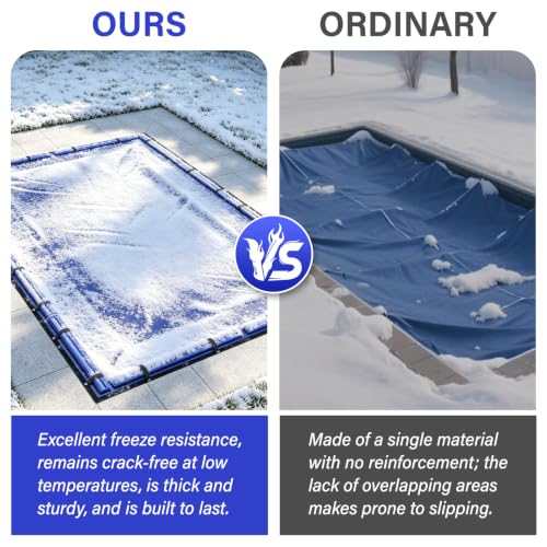 16FTx32FT Extra Thick Inground Pool Cover, 220 GSM 16×16 Durable Woven PE by REGMICS - Used condition - Image 4