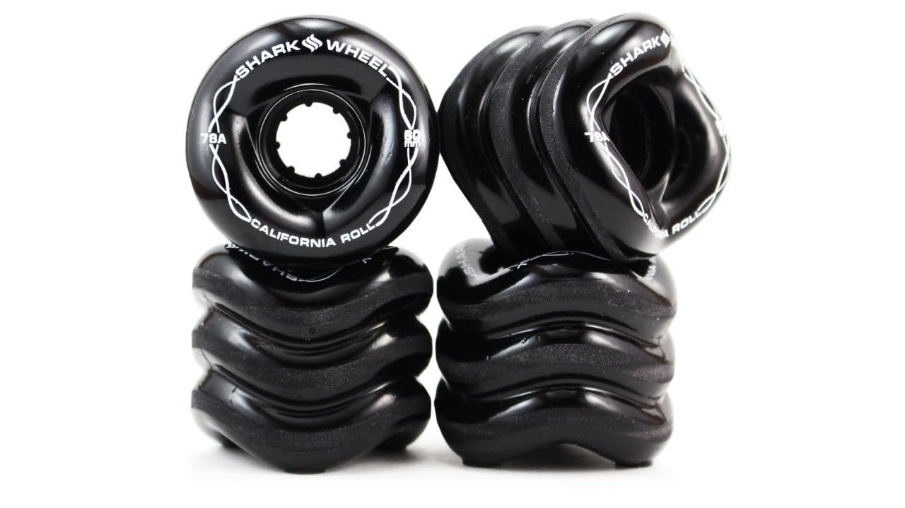 Shark Wheel Roue Skateboard - 60mm 78a California Roll - Couleur Noir