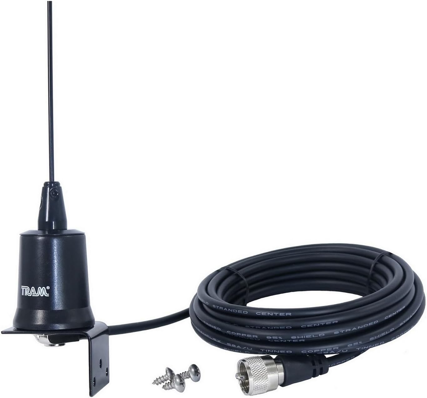 Tram Tunable 144MHz–174MHz Tunable VHF 3dBd Gain Trunk or Hole Mount Antenna Kit with PL-259 Connector