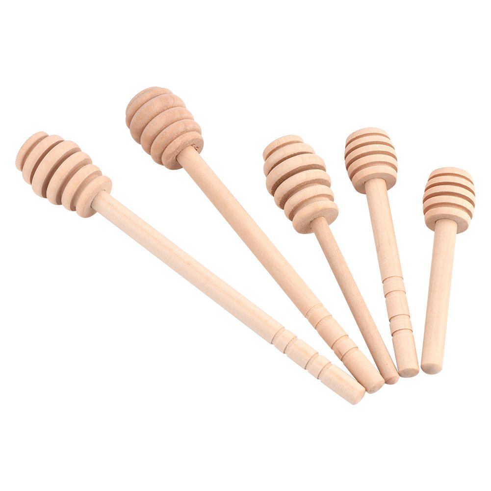 50 Pz/set Bastoncini per Miele, Mini Barattolo di Marmellata di Miele in Legno Dispenser per la Raccolta di Bastoncini per Miscelazione Domestica (10,5 cm)