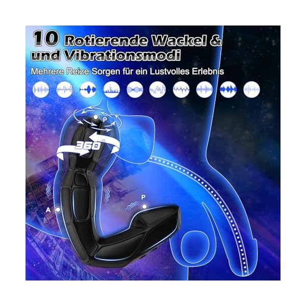 Analvibratoren für Mann Analplug für Männer - Prostata Stimulation Männer Analplug Sex Spielzeug für die Männer mit 10 Rotation 10 Vibration, Anal Plug Sex Spielzeug für Paare Buttplug Sexspielzeug – Bild 4