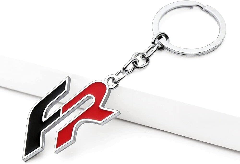Chrome 'FR' Keyring Key Chain. Tarraco Mii Arona Ateca Ibiza Toledo Leon Alhambra Arosa Marbella Inca Altea Exeo