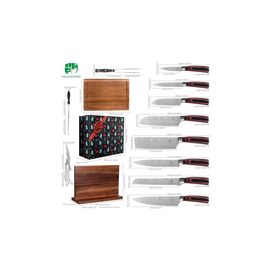 Dragon-Knife-Gifts13pcs-gift-box-Knife-Set-with-Magnetic-Knife-Block-HolderCutting-Boardskitchen-Scissorsturkey-forksharpening-rodKitchen-Knife-Set-First-choice-for-gift-giving-Coffee-wood Dragon Knife Gifts13pcs gift box Knife Set with Magnetic Knife Block Holder,Cutting Boards,kitchen Scissors,turkey fork&sharpening rod,Kitchen Knife Set First choice for gift giving (Coffee wood)