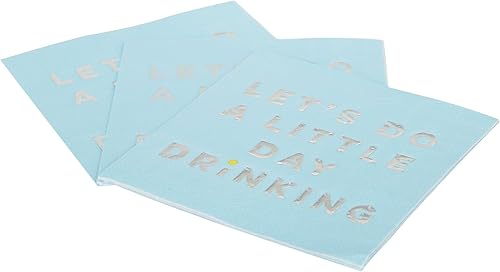 Miniatura 2 de X&O Paper Goods TW4-22027 Let's Do A Little Day - Servilletas de papel para cóctel, 5 x 5 pulgadas, color azul, 20 unidades