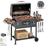JUMMICO Barbecue Charbon de Bois Portable avec Cheminée - Ch…