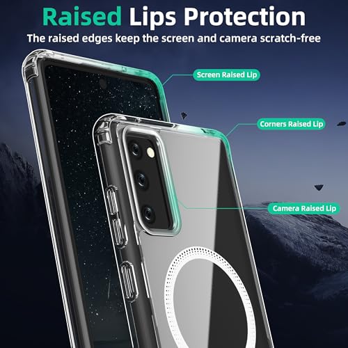 Image of ONES Magnetic for Samsung Galaxy S20 FE 5G /4G Slim Case, Compatible with Magsafe, Military-Grade Drop Guard, Anti-Yellowing, Shockproof Cover for Galaxy S20 FE 5G /4G Scratch-Resistant, Transparent