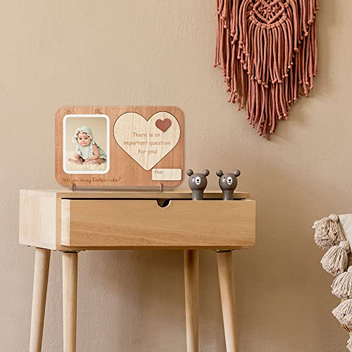 Luiqs Vens Godparents Proposal Gift Picture Frame, Will You Be My Godparents Photo Frames Announcement Gift From Godchild, Wooden God Parents Proposal Gift Ideas Baptism Christening Christmas Gift #TOP3