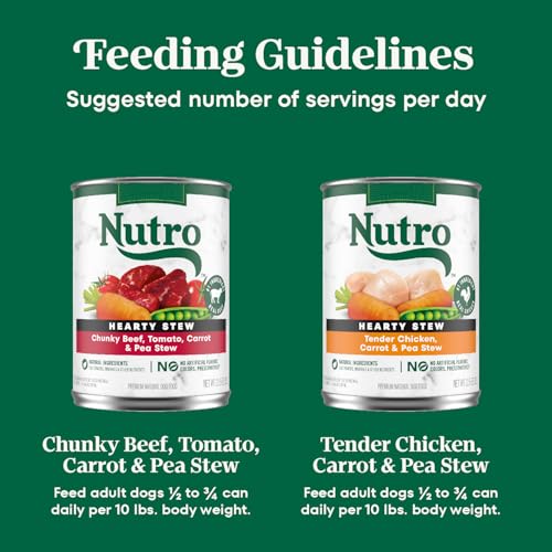 Nutro Hearty Stew Adult Natural Grain Free Wet Dog Food Cuts in Gravy Chicken Beef Variety Pack, 12.5 oz Cans (12 Count, Pack of 2) - image 8