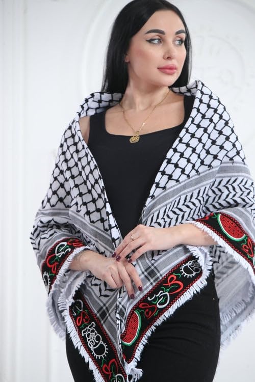 Hanzala Embroidered Palestinian Keffiyeh – Traditional Symbol of Cultural Identity and Resistance2