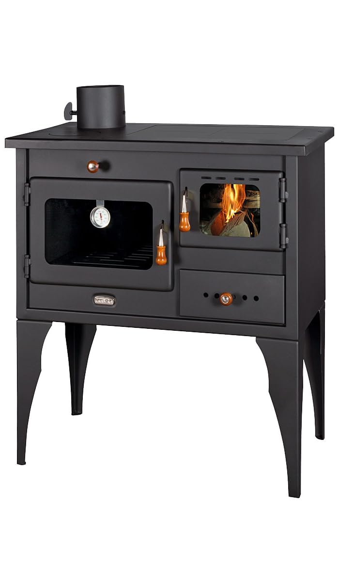 Prity 1P34L 1P34L - Estufa de leña grande con horno, puerta izquierda, gran formato, certificado CE, granja