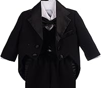 Vista 3 de Lito Angels Conjunto clásico de esmoquin con cola para bebé, traje de boda, 5 piezas, 039