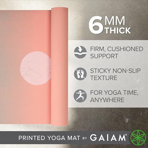 Image of Gaiam Premium Yoga Mat, 6mm Thick Print Mat