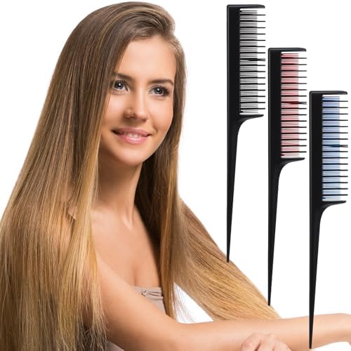 Amazon.com : Dingion 6 Pcs 3 Row Rat Tail Styling Combs for Detangling ...