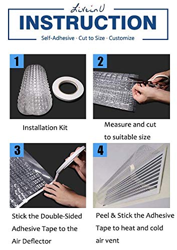 Liveinu Unique Design Adjustable Reusable Heat And Air Deflector For Vents, Sidewall, Rv, Home Hvac, Ac And Ceiling Registers #TOP6