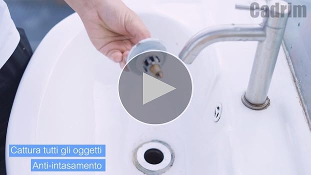 Tappo Lavandino Click Clack Universale Jem Milano - Antiodore, Per Lavandini 32-42mm, Acciaio - Foto 8