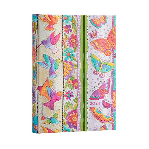 Paperblanks 12 Month Planners 2023 Hummingbirds & Flutterbyes, Multi-colour, Day-at-a-Time - Midi (180 x 130) 416p