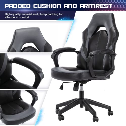 Ergonomic Computer Gaming Chair – Pu Leather Desk Chair With Lumbar Support, Swivel Office Chair Executive Chair With Padded Armrest And Seat Cushion For Gaming, Study And Working #TOP4
