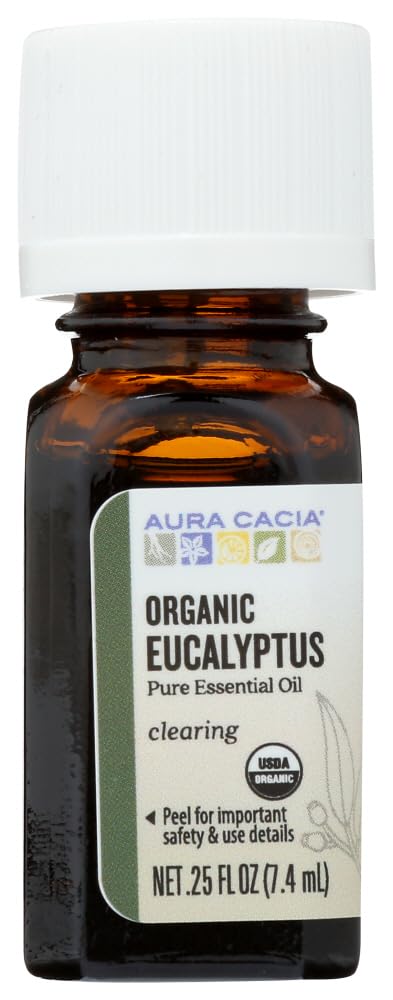 Aura Cacia Organic Essential Oil Eucalyptus 0.25 fl Ounce Liquid
