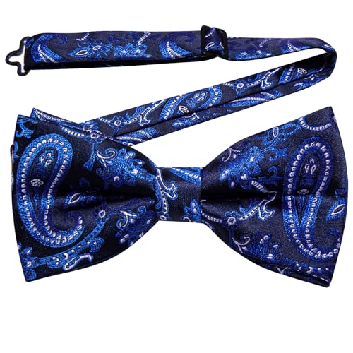 Image of YourTies Bow Ties for Men Pretied Bowties Solid Color Satin Bow Tie Formal Business Tuxedo Wedding Party Prom