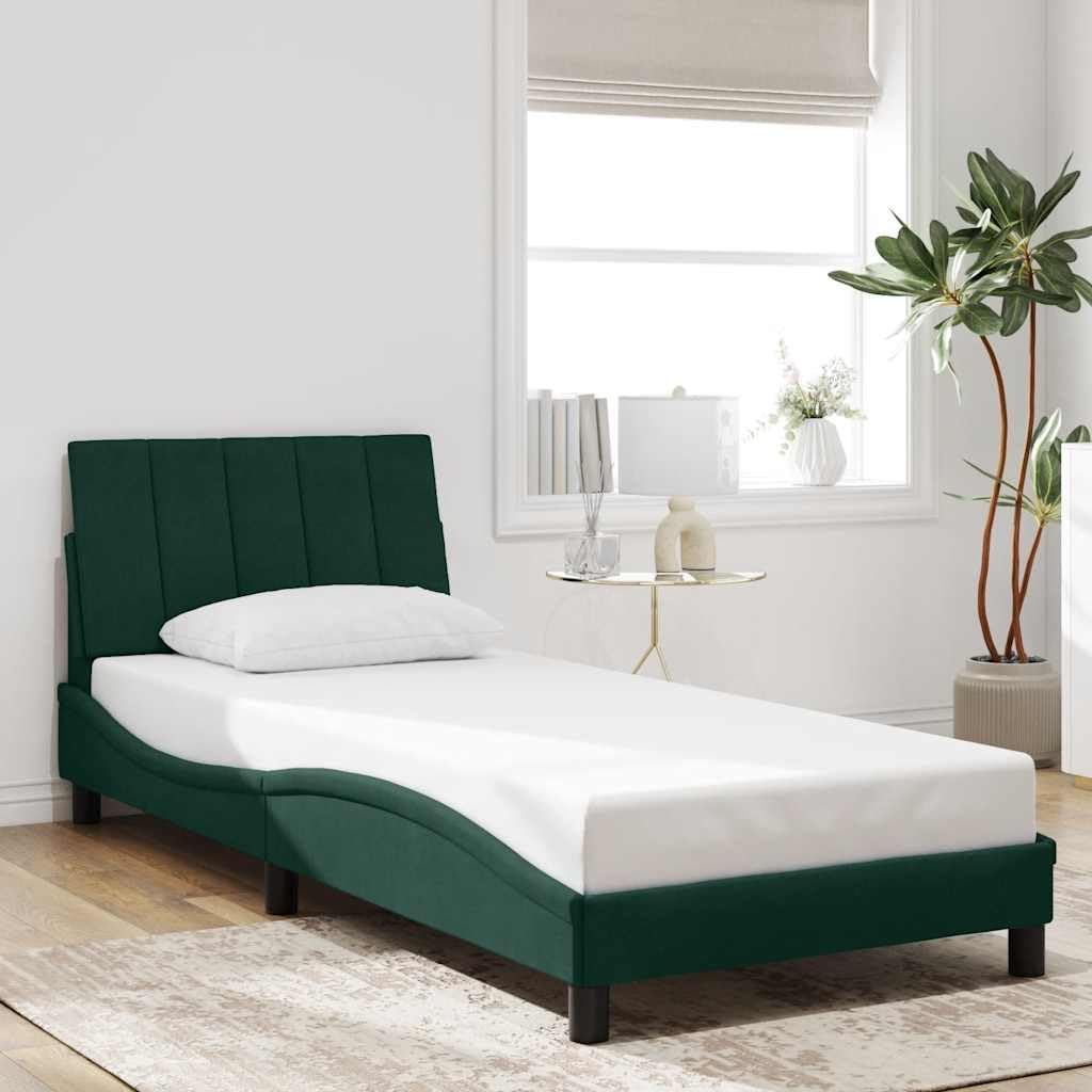 Cama de terciopelo LED, 90 x 200 cm, con forma de onda, para jóvenes y invitados, marco de madera de metal, montaje