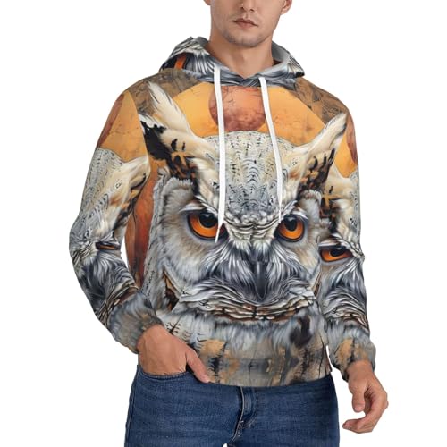 Sweat à capuche homme imprimé chouette, idéal pour flâner le week-end en toute décontraction