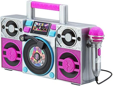 LOL Surprise OMG Remix Karaoke Machine Sing Along Boombox with Real Karaoke Microphone for Kids, Built in Music, Flashing Lights, Record, Turntable with Sound Effects, Connect Device