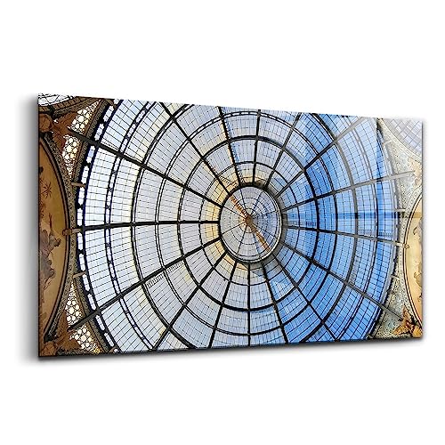 Verre coloré durable 140x70cm avec peinture sur verre et photo de plafond de Milan