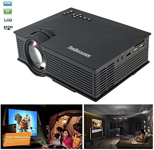 Sourcingbay Wireless WIFI Portable LCD LED Home Theater Cinema Game Projector with VGA/USB/SD/AV/HDMI Miracast Airplay DLNA Pico Pocket Projector,1200 Lumens(Black)