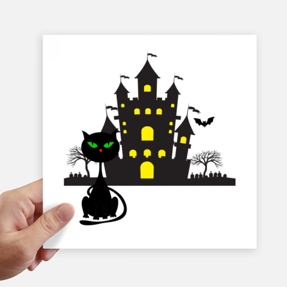 Sticker château Halloween 20cm pour masquer les rayures de valise et moto