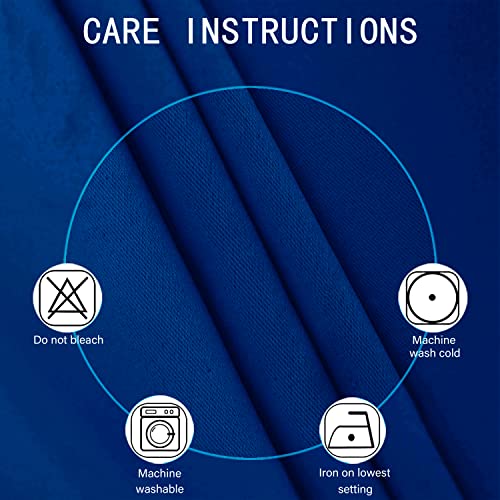 Image of LEMOMO Blackout Curtains 38 x 84 inch /Royal Blue Curtains Set of 2 Panels /Thermal Insulated Room Darkening Bedroom Curtains