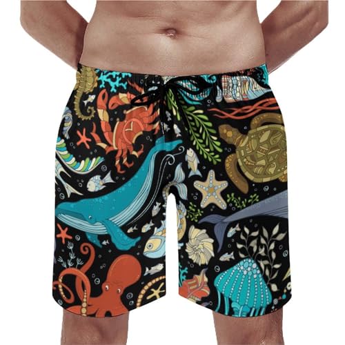 Short de bain homme biologie marine ajustable et anti frottement avec cordon S