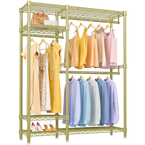 Image of VIPEK V2 Heavy Duty Clothes Rack, Metal Closet Rack Organizer, Gold