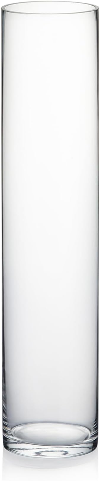 WGVI Cylinder Vase, 4"W x 18"H, Floral Container, Glass Centerpiece for Wedding Party Event, Home Office Decor, Clear, 1 Piece