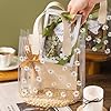 2 PCS Sacs Cadeaux Transparents avec Poignées, 24x13x22cm Sacs Réutilisables En PVC Avec Poignées, Sac Cadeau Transparent, Sac En PVC Clair pour Cadeau avec Motif Marguerite pour Mariage Anniversaire #3