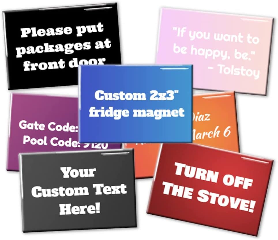 Customized Text Magnet, Made-to-Order Refrigerator Magnet Personalized Fridge Magnet,2x3 inches - Landscape