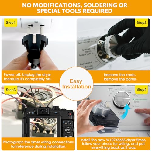 Image of W10745655 W10436308 Dryer Timer Replacement, Genuine OEM Quality, Replaces WPW10745655, W10857612, AP6003908, PS11731366, Fits Whirlpool, Maytag, Amana, Admiral, Roper Dryers, 2-Year Warranty