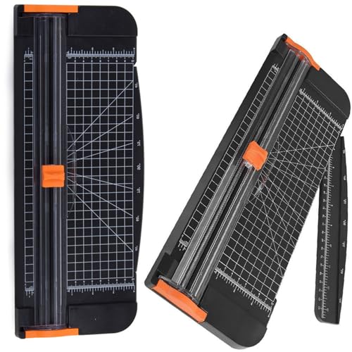 Cortadora de papel A4 manual con guía deslizante y cuchilla de seguridad – Corte recto o en ángulo 45°/90° – Capacidad 12 hojas – 31 cm – Ideal para oficina, hogar y manualidades