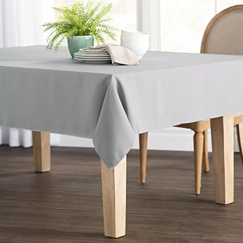 Remedios Rectangle Tablecloth 60x126 Inch - Washable Polyester Table Cloth for 6 Foot Table - Wrinkle Free Dinner Tablecloth for Wedding Party Restaurant Banquet Tables, Silver Table Cloths