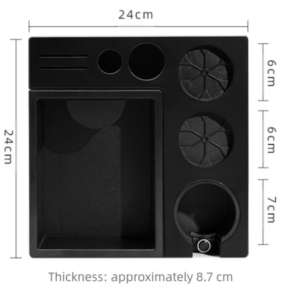 Pudełko do espresso z kartonami na 51, 58 mm, tamper i talerz, biały, idealny dla baristów, miłośników kawy i miłośników domowego warzenia piwa